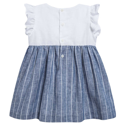 Baby Girls Electric Blue & White Dress