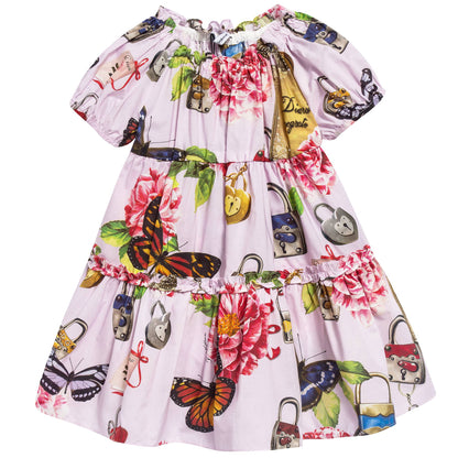 Baby Girls Purple Printed Dress