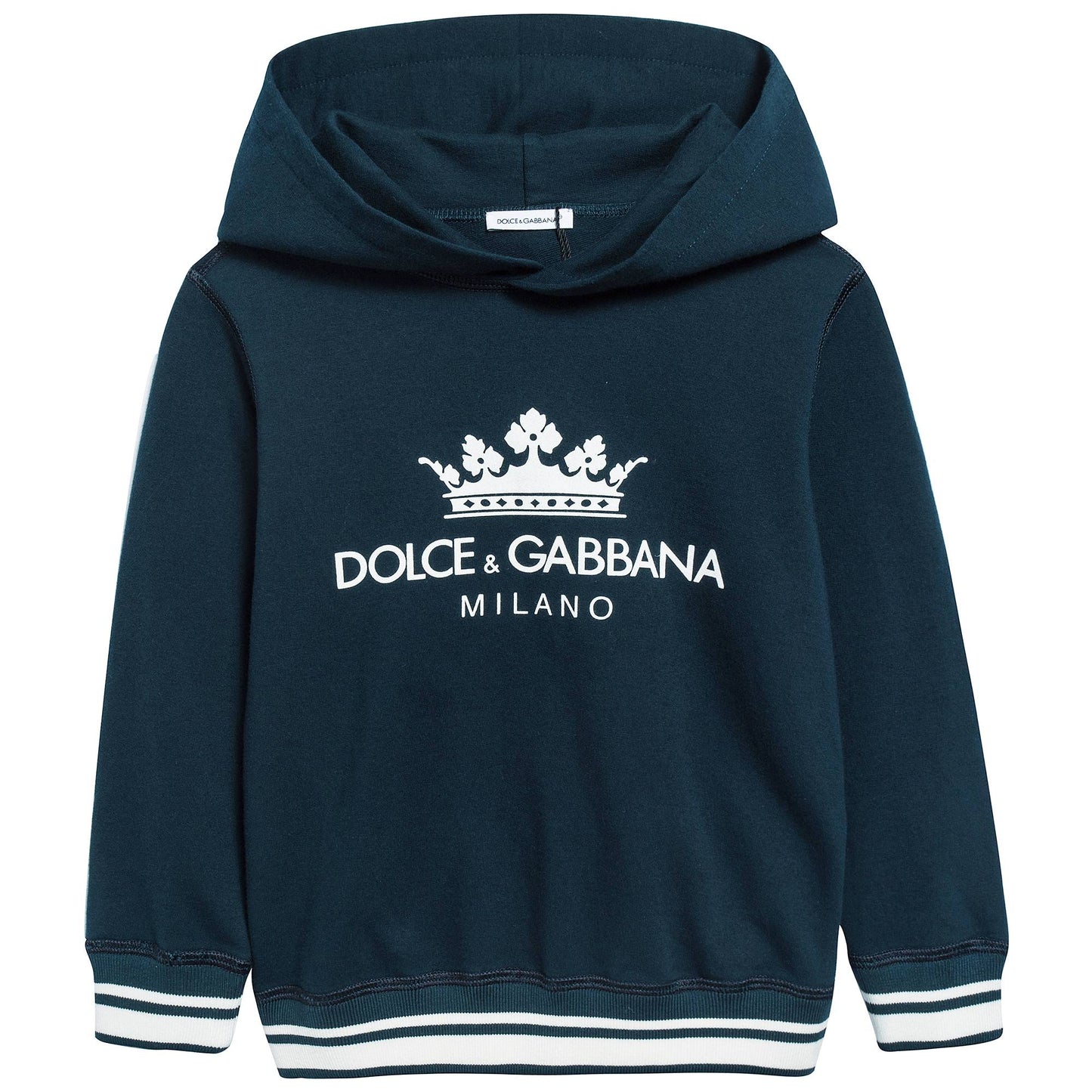Boys Navy Blue Logo Cotton Sweatshirt