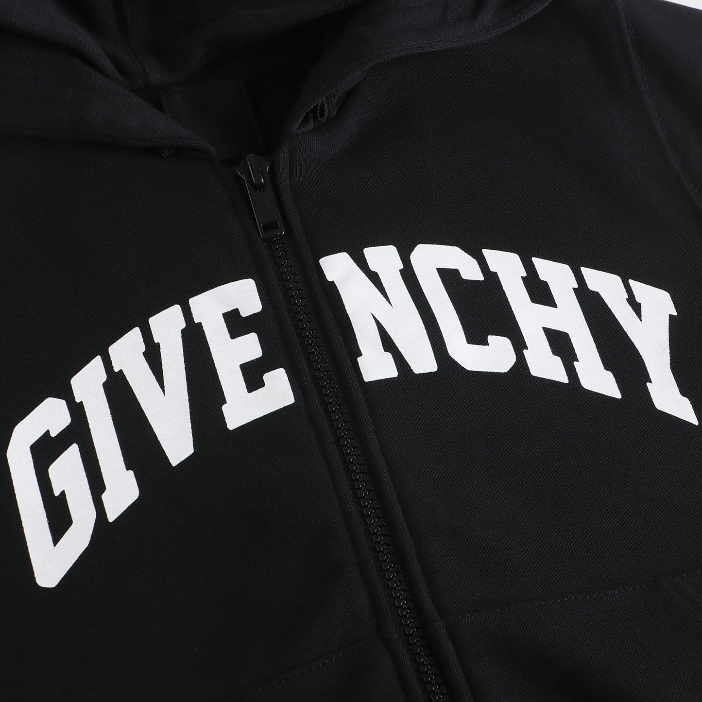 男童黑色连帽拉链上衣