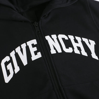 男童黑色连帽拉链上衣