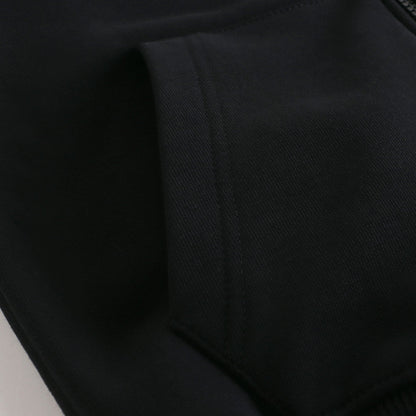 男童黑色连帽拉链上衣