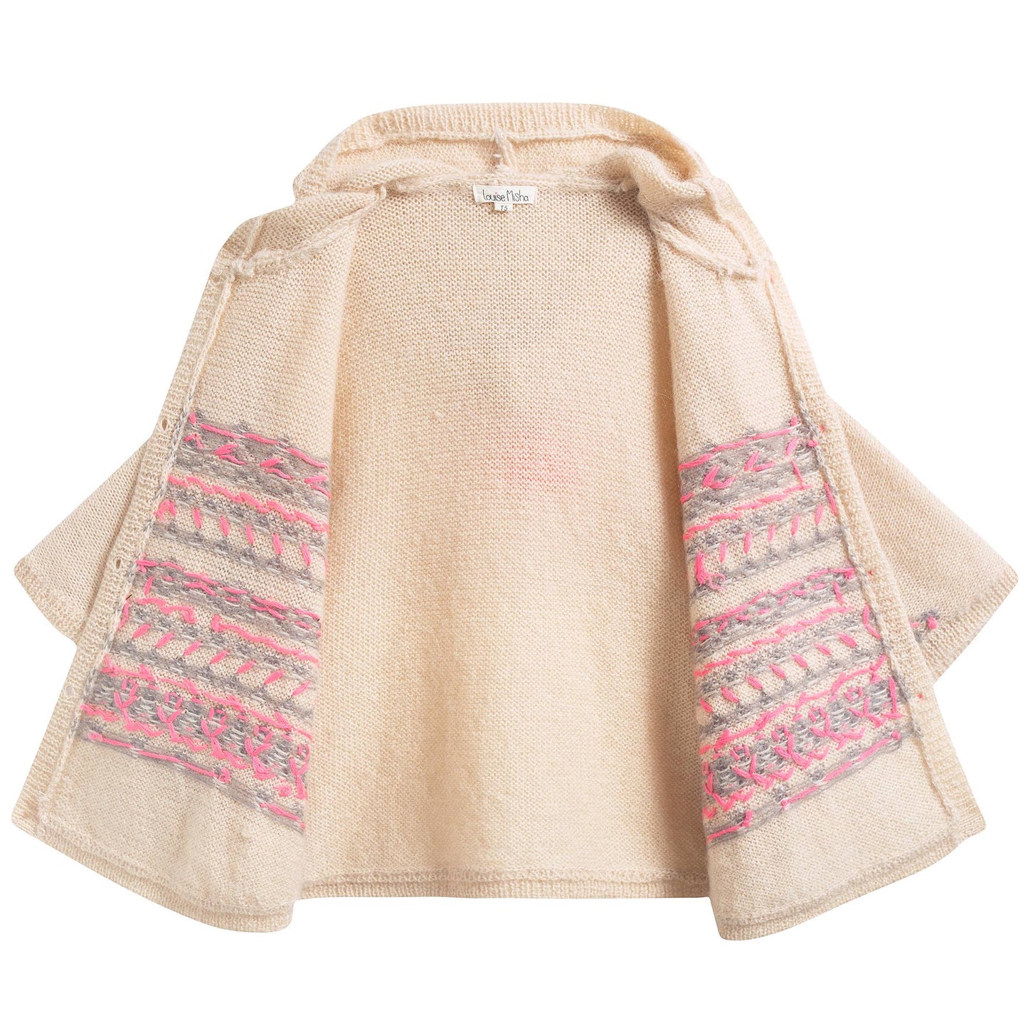 Girls Beige Zip-up Cape