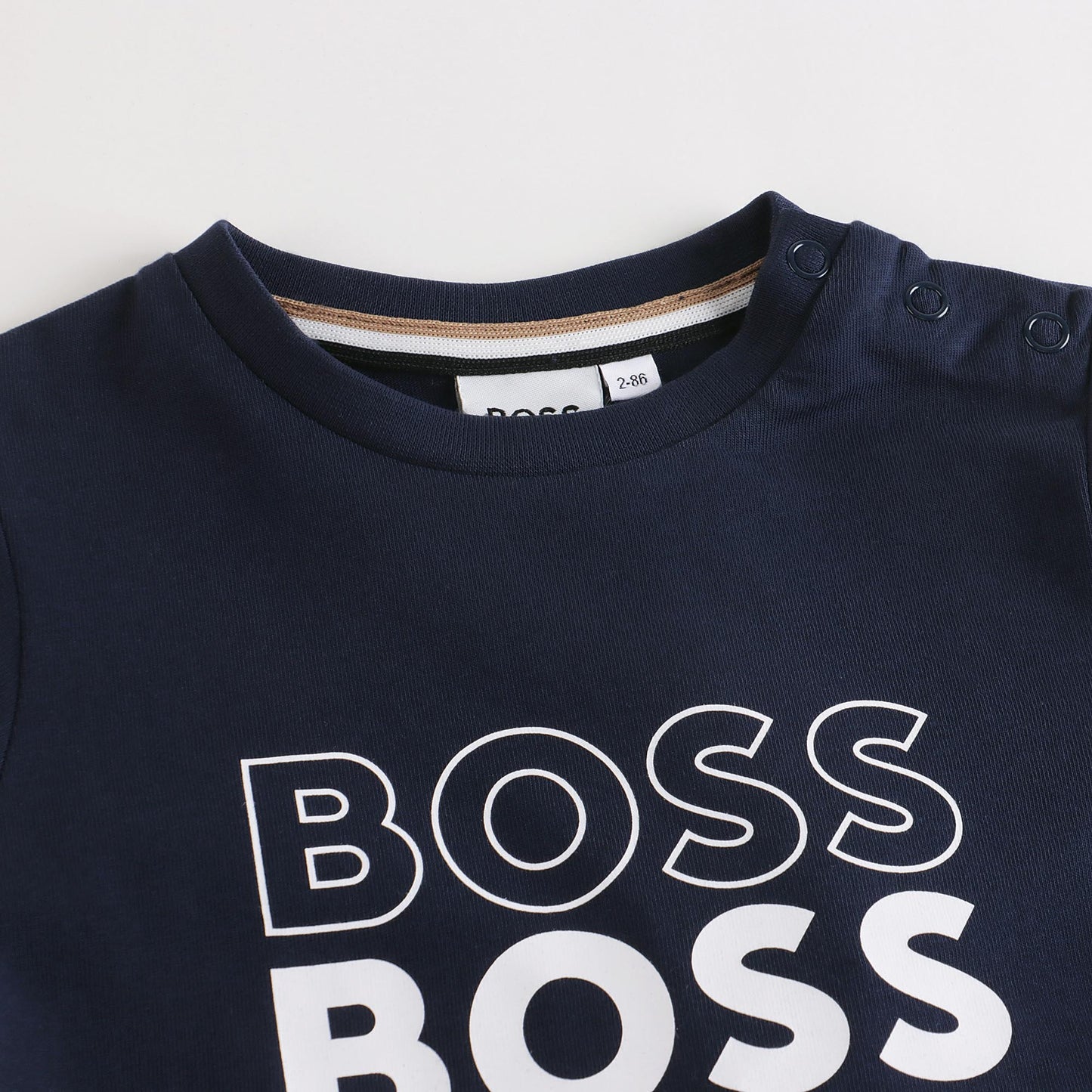 男婴藏蓝色Logo棉T恤