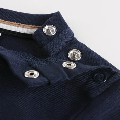 男婴藏蓝色Logo棉T恤