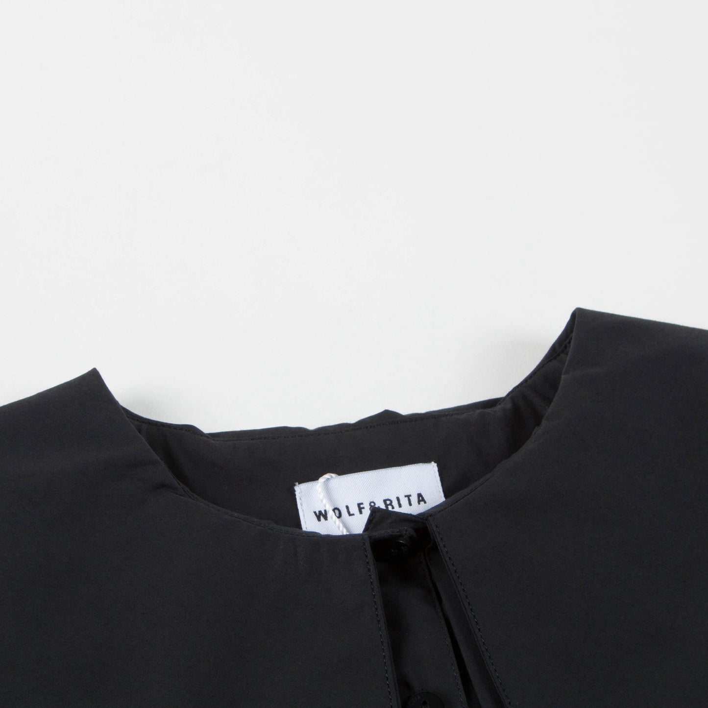 Girls Black Cotton Collar Top