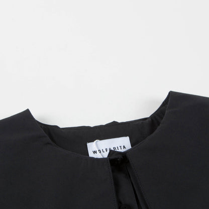 Girls Black Cotton Collar Top
