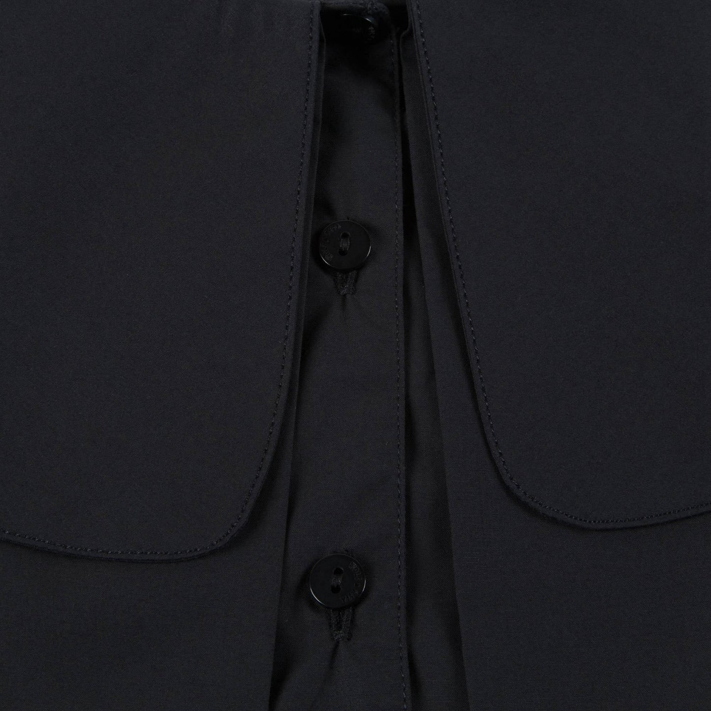 Girls Black Cotton Collar Top