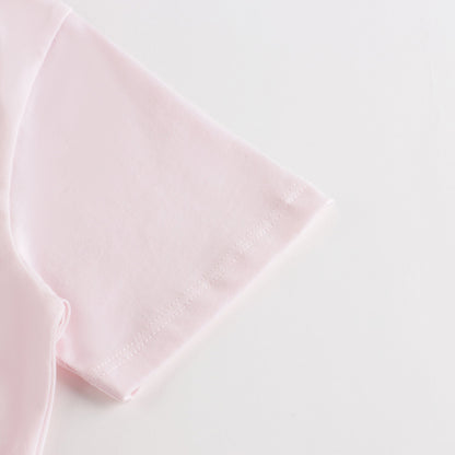 女童粉色Logo棉T恤