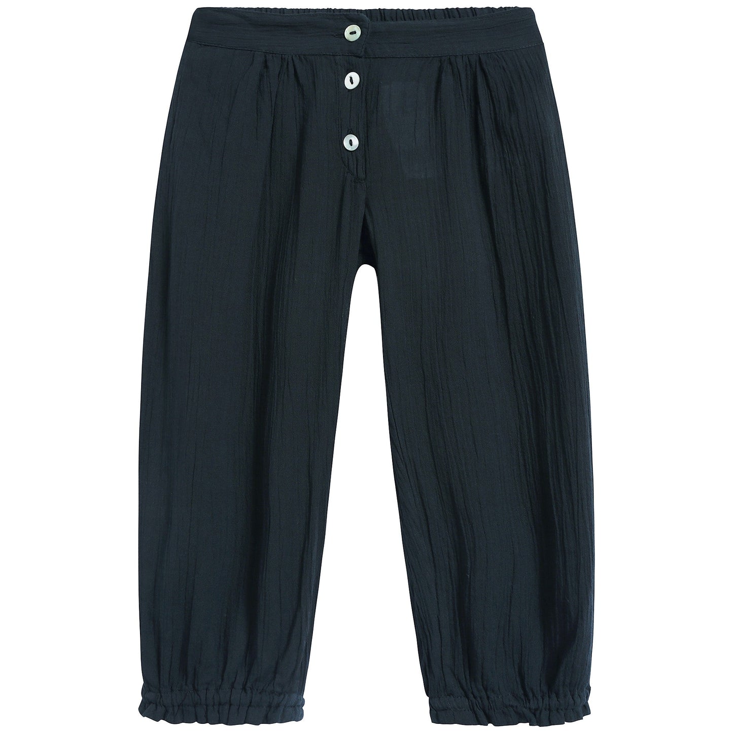 Girls Black Charbon Cotton Trousers