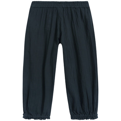 Girls Black Charbon Cotton Trousers