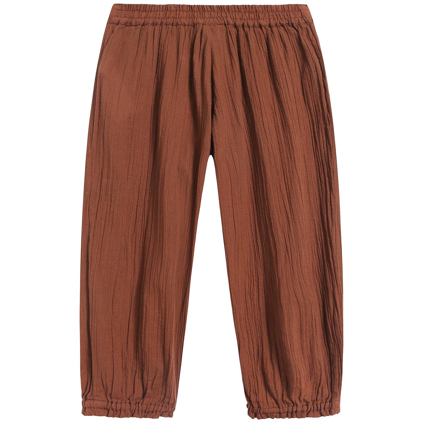 Girls Chocolate Brown Cotton Trousers