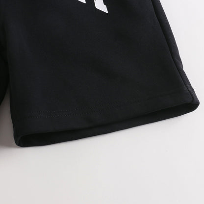 男童黑色Logo棉短裤