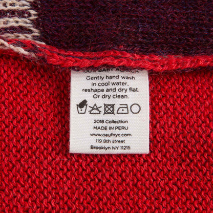 Girls Red Cotton Baby Alpaca Sweater