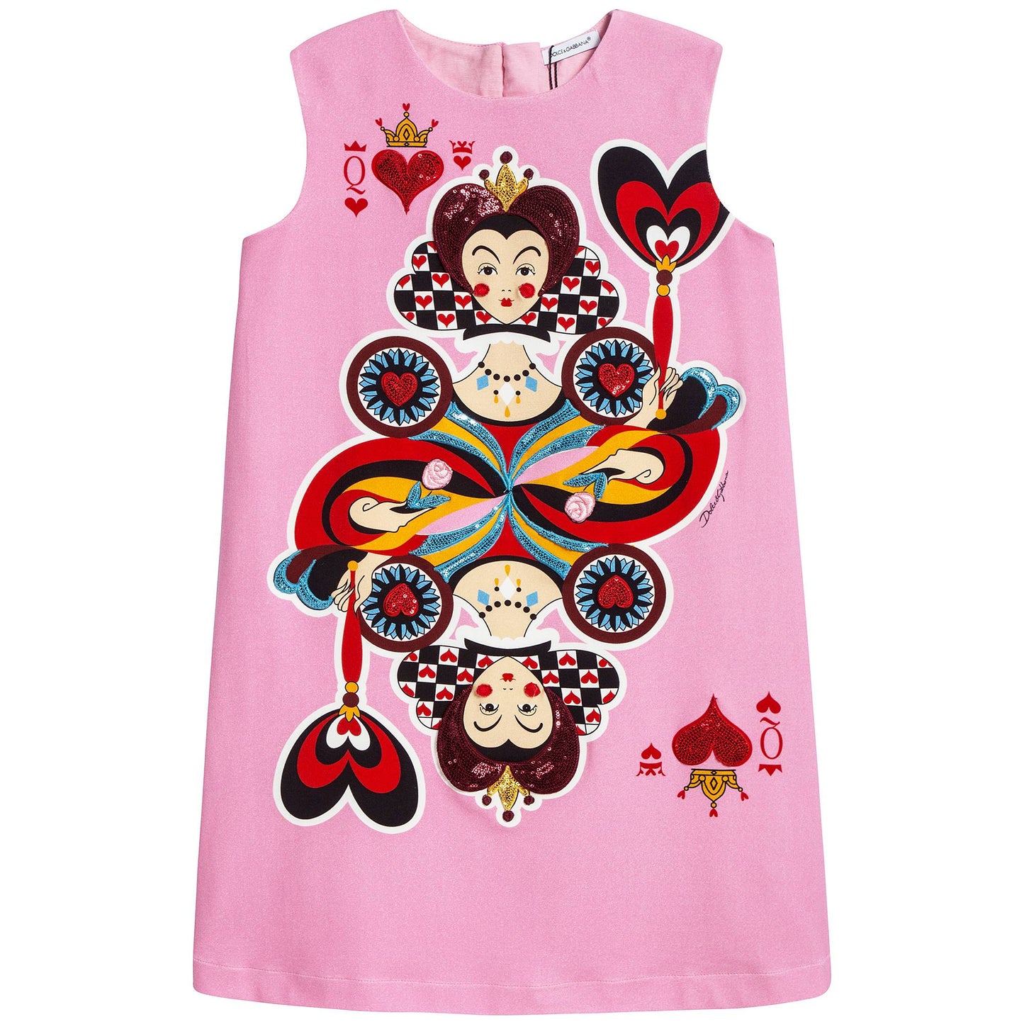 Girls Pink Queen Of Hearts Dress