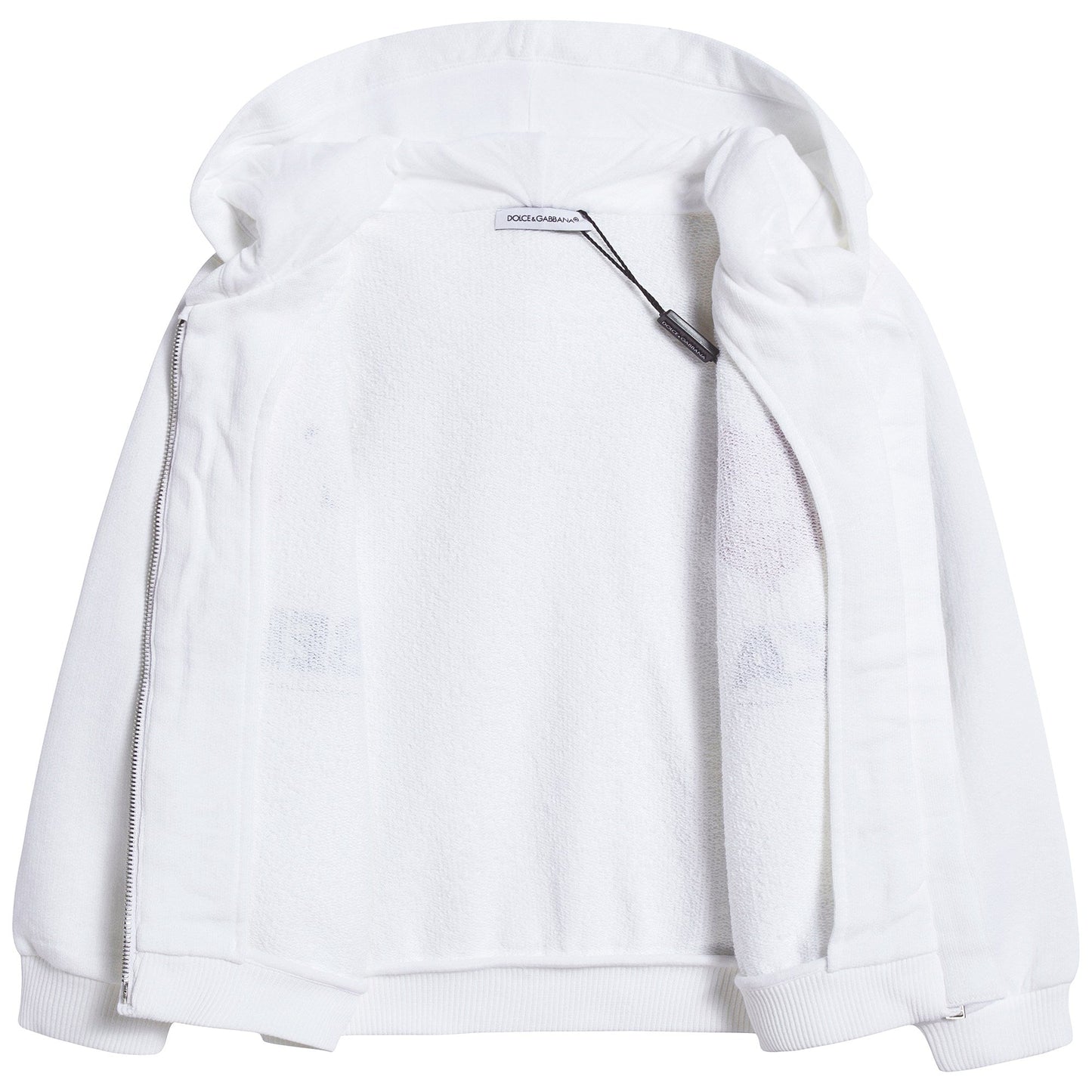 Baby Girls Girls White Cotton Zip-up Top