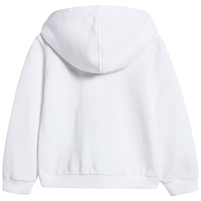 Baby Girls Girls White Cotton Zip-up Top