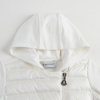 Girls Ivory Cotton Hooded Cardigan