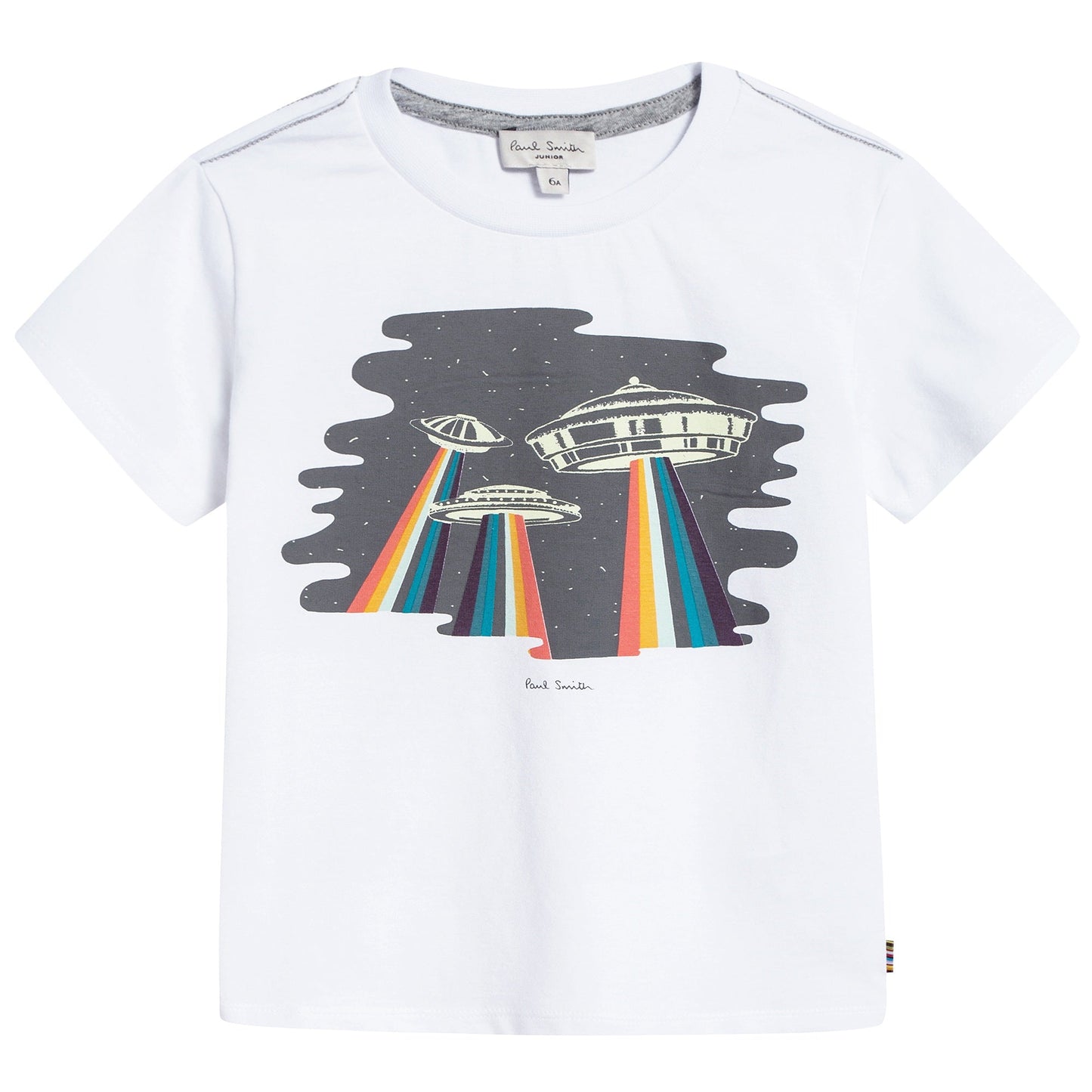 Boys White "UFO" Printed T-shirt