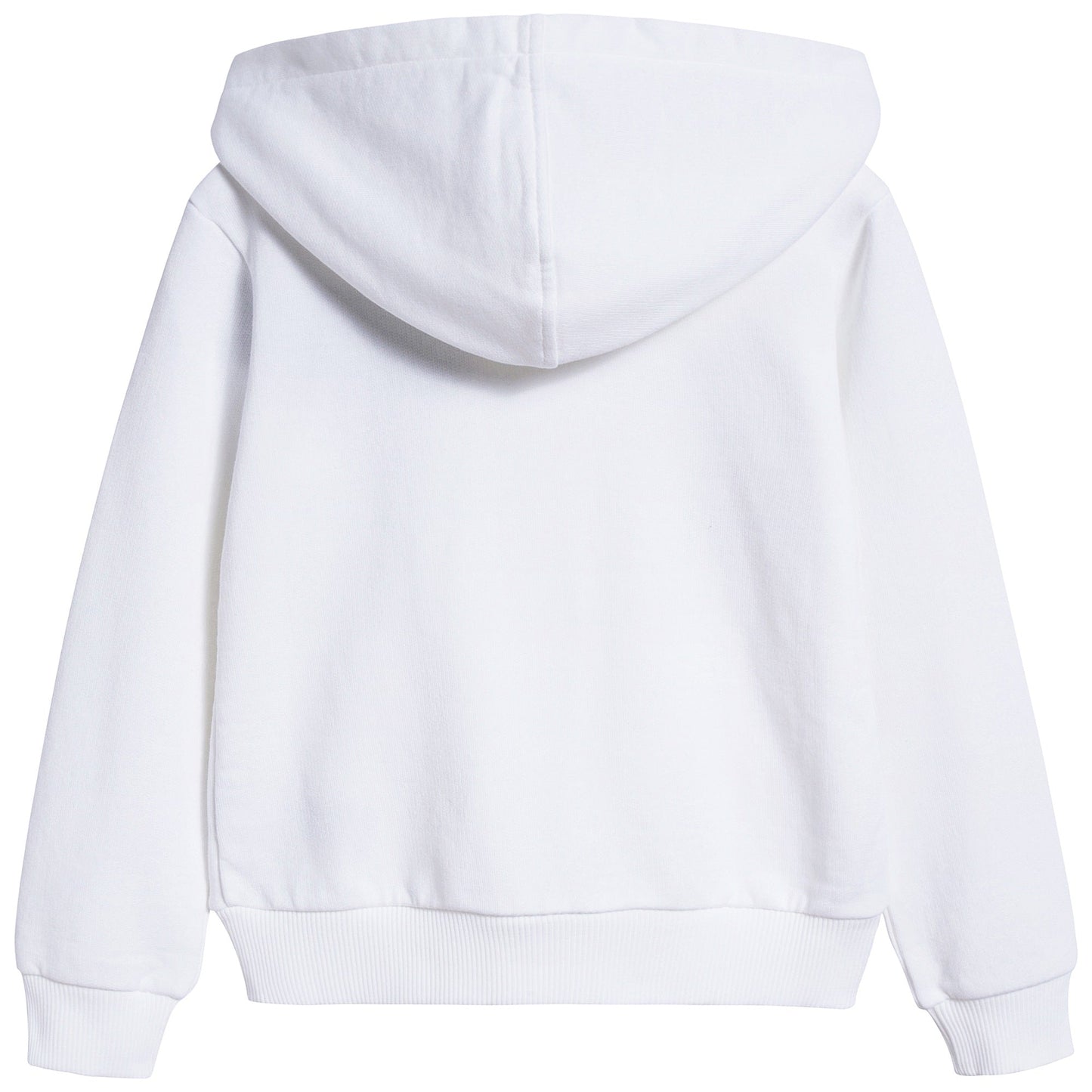 Girls White Love Cotton Zip-up Top