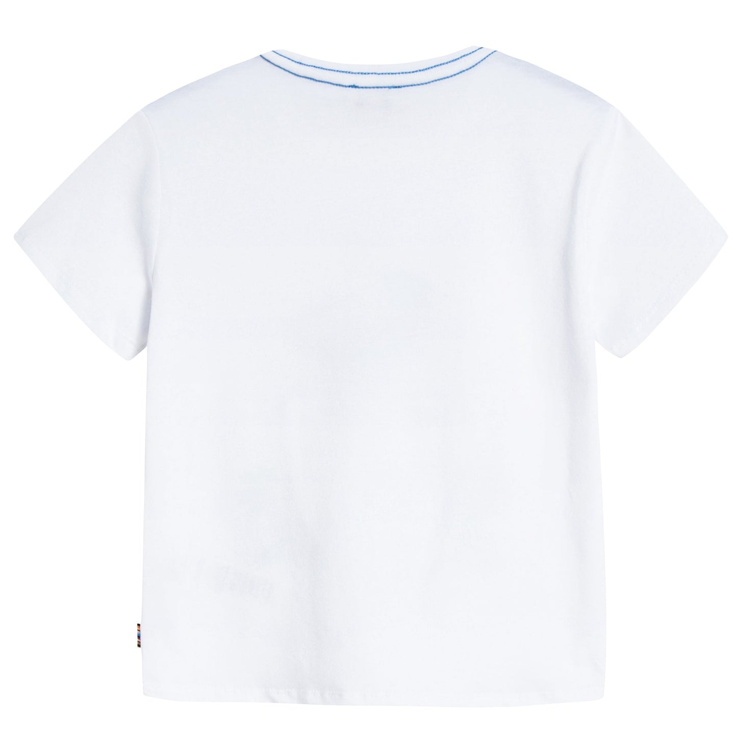 Boys White Dinosaur Printed Cotton T-shirt