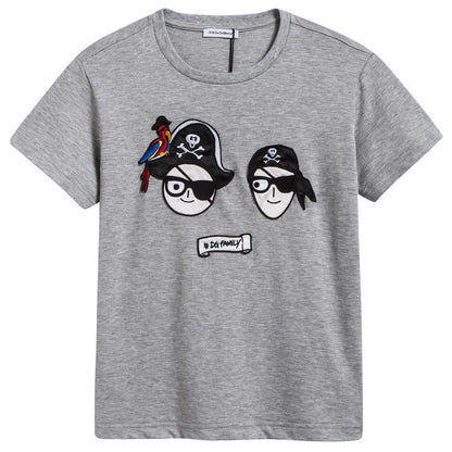 Boys Grey Cotton T-shirt