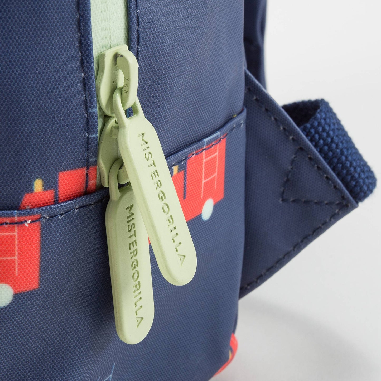 Girls Dark Blue Firetruck Printed Backpack（24 x 11 x 34 cm）