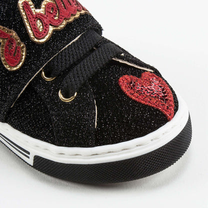 Girls Black Love Shoes