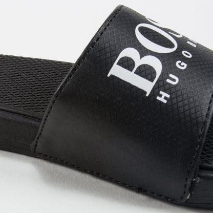 Boys Black Logo Sandales