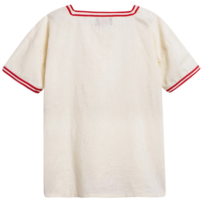 Girls Raw White Red Logo Cotton T-shirt