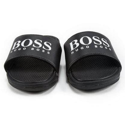 Boys Black Logo Sandales