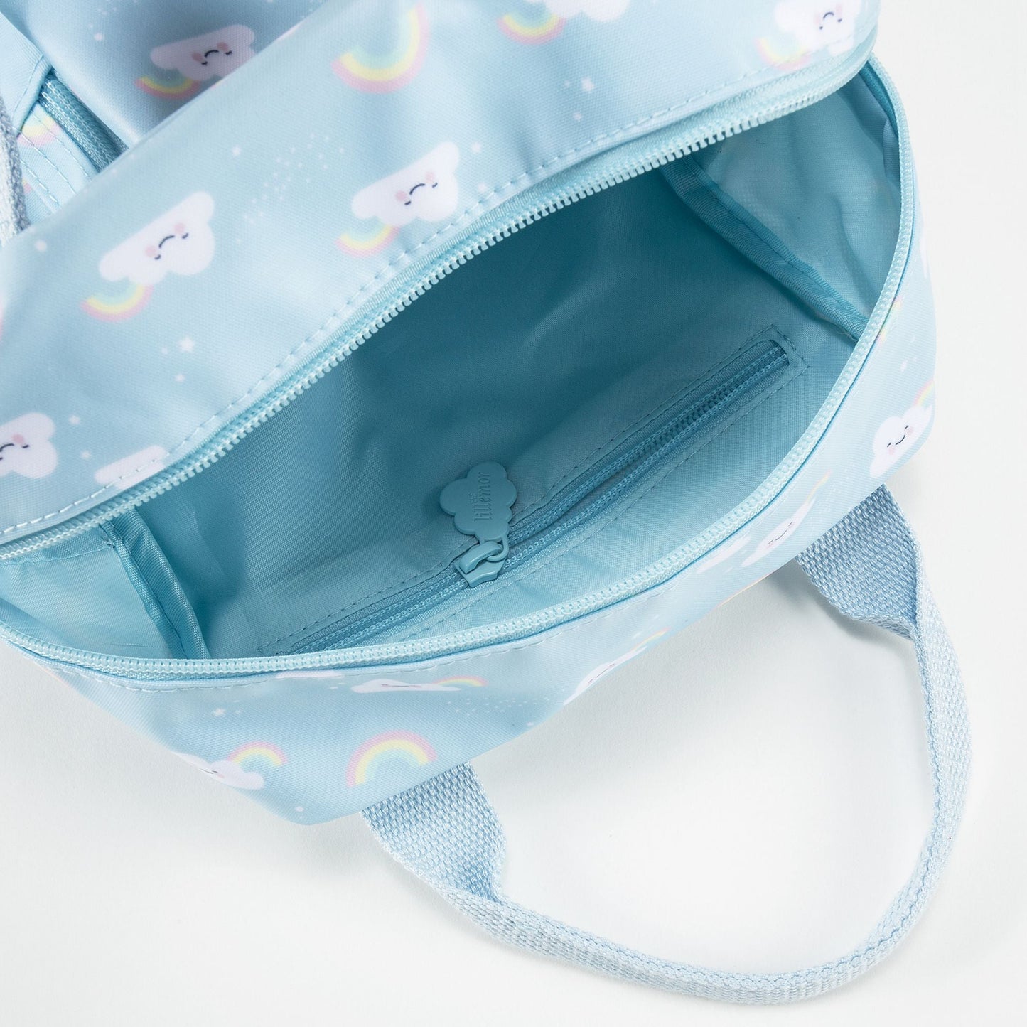 Girls Light Blue Rainbow Printed Backpack（20 x 13 x 26 cm）