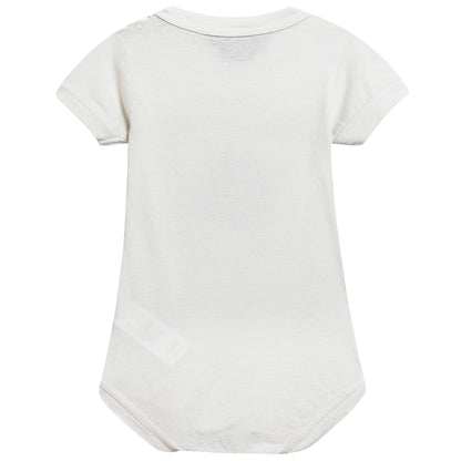 Baby Raw White Peach Cotton Babysuit
