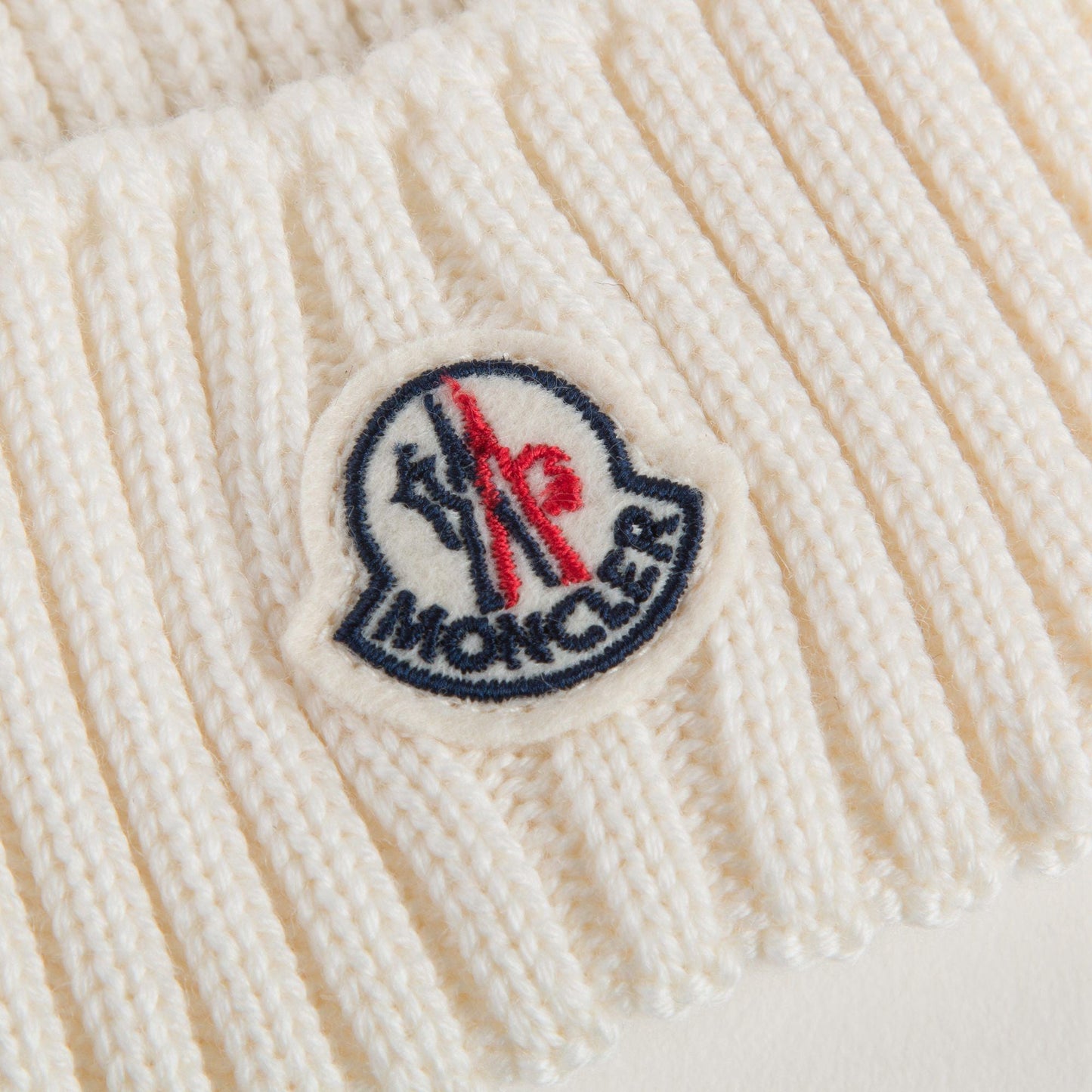 Boys & Girls Ivory Knitted Hat With Fur Pom-Pom Trim