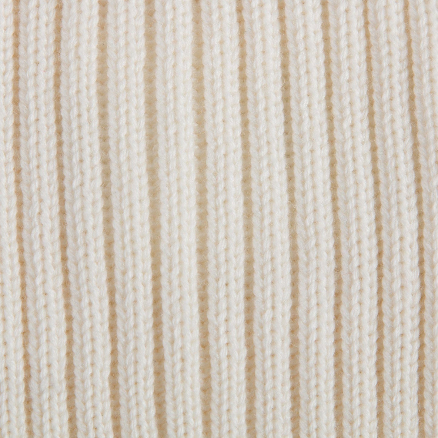 Boys & Girls Ivory Knitted Hat With Fur Pom-Pom Trim