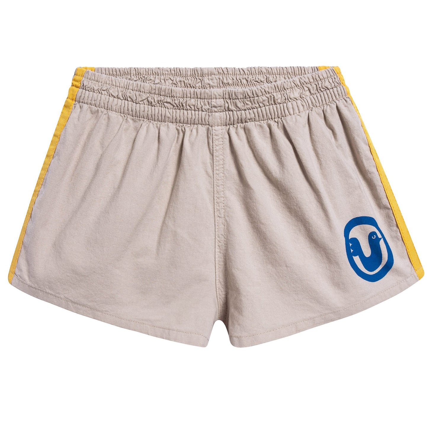Girls & Boys Beige Bird Cotton Shorts