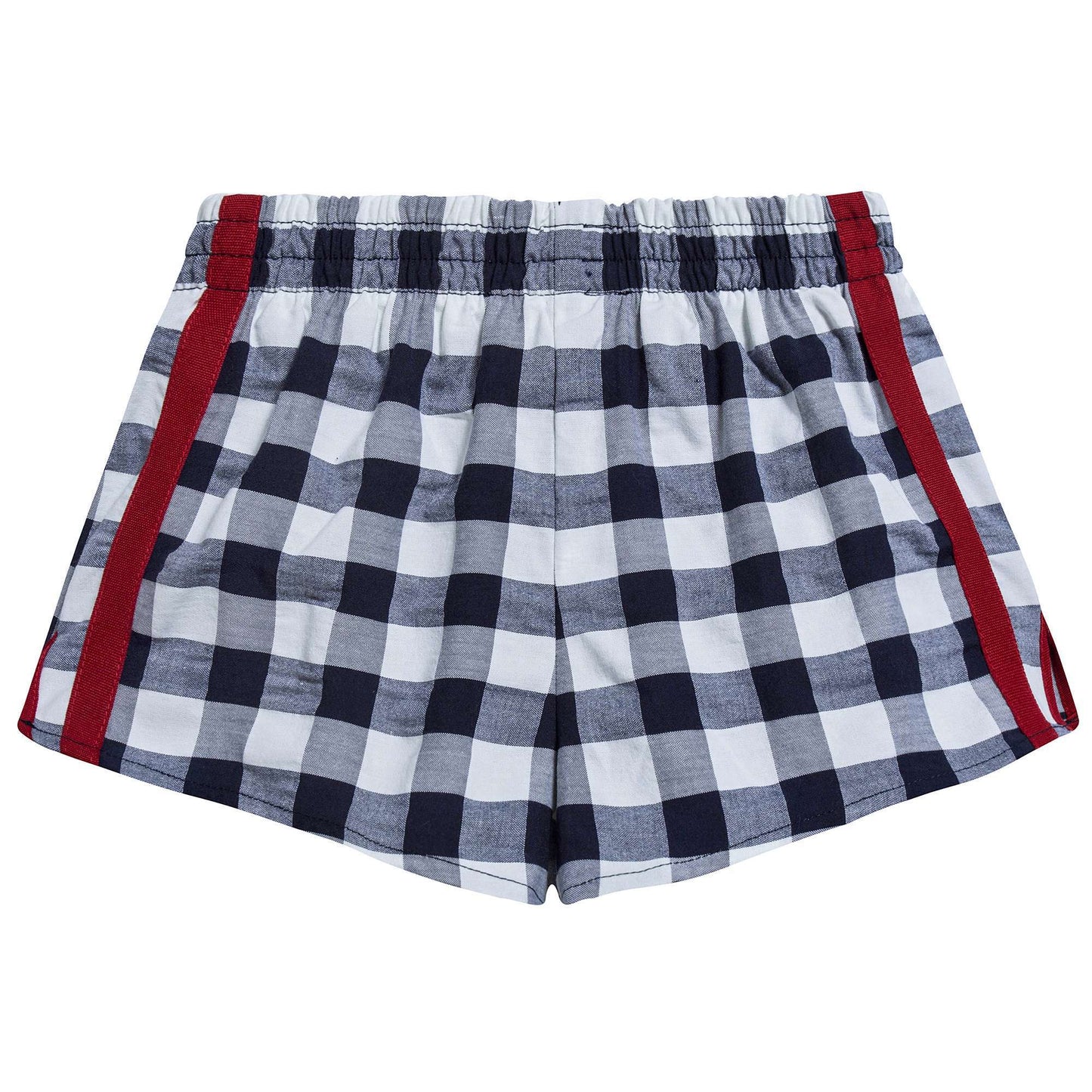 Girls Navy Blue Peach Cotton Shorts