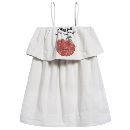 Girls Raw White Peach Cotton T-shirt