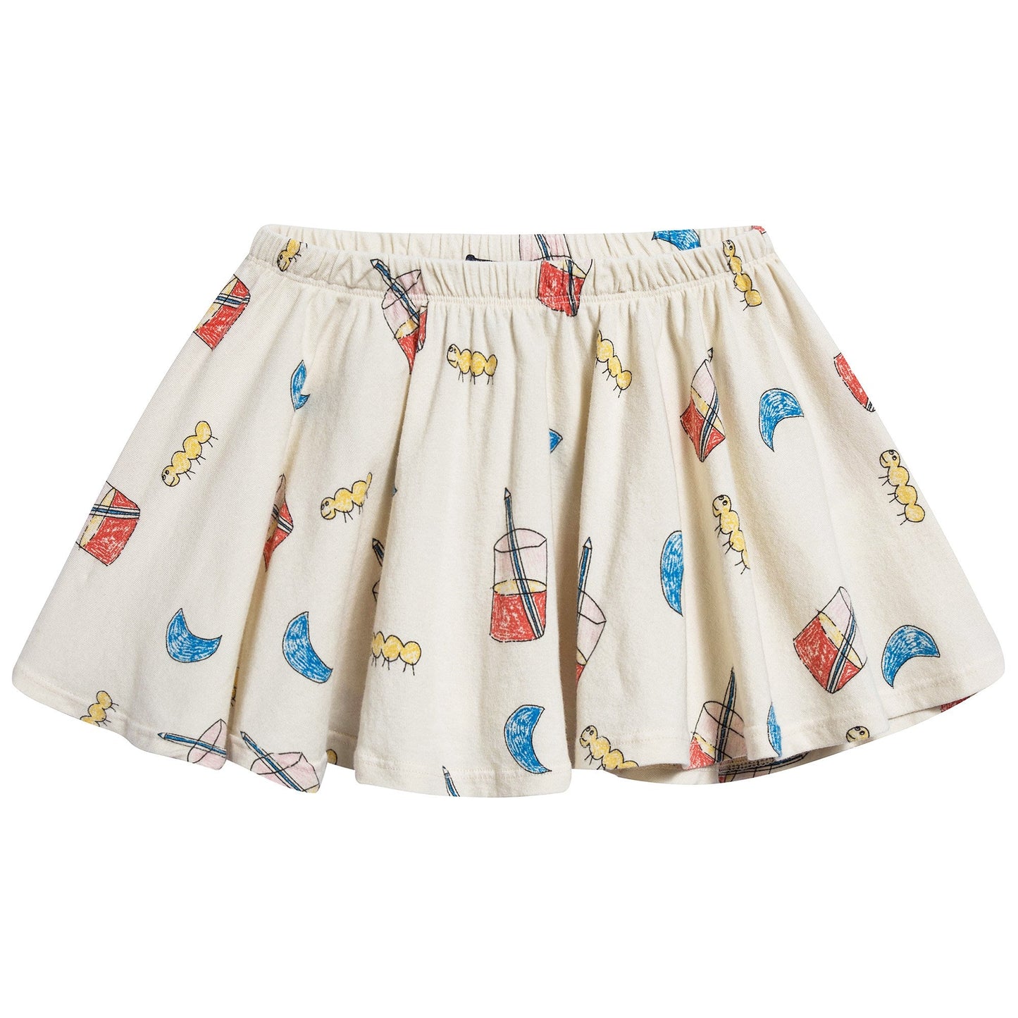 Girls Raw White Glasses Cotton Skirt