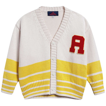 Girls  Yellow   University    Cotton    Cardigan