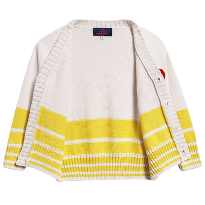Girls  Yellow   University    Cotton    Cardigan