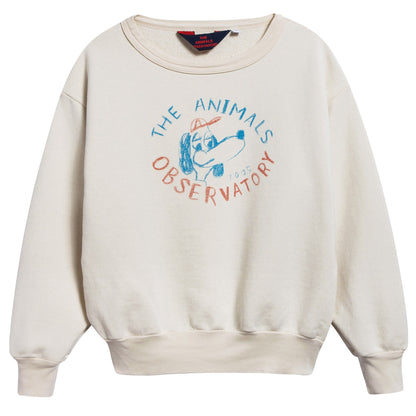 Girls Raw White Dog Cotton Sweatshirt