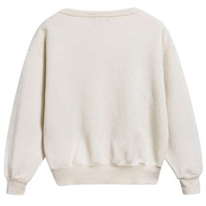 Girls Raw White Dog Cotton Sweatshirt