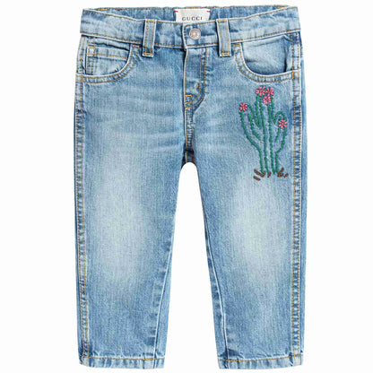 Baby Girls Blue Cactus Trousers