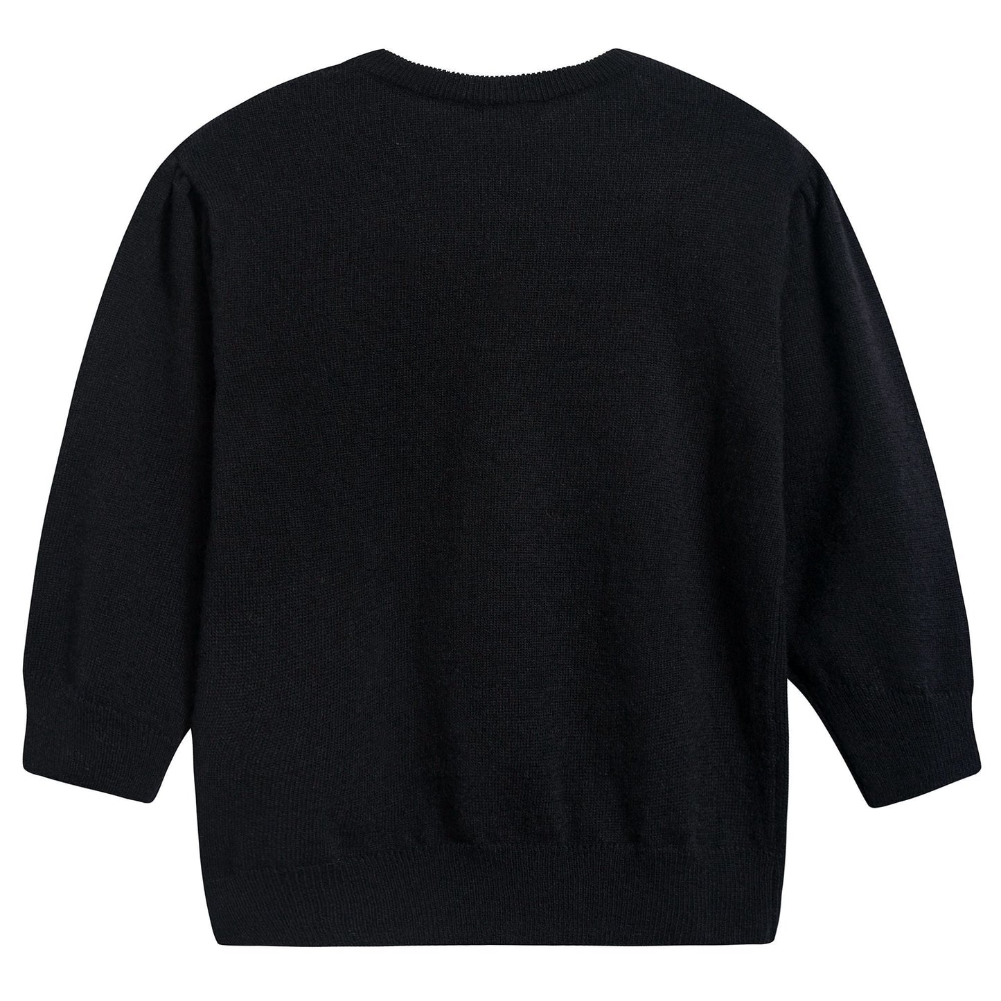 Girls Black  "Love"  Printed  Wool  Sweater