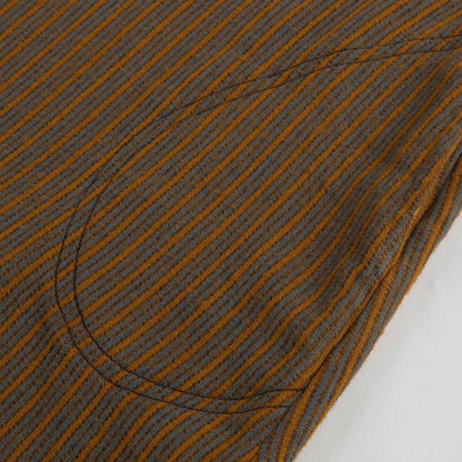 Girls Beige Mustard Striped Cotton Woven Dress