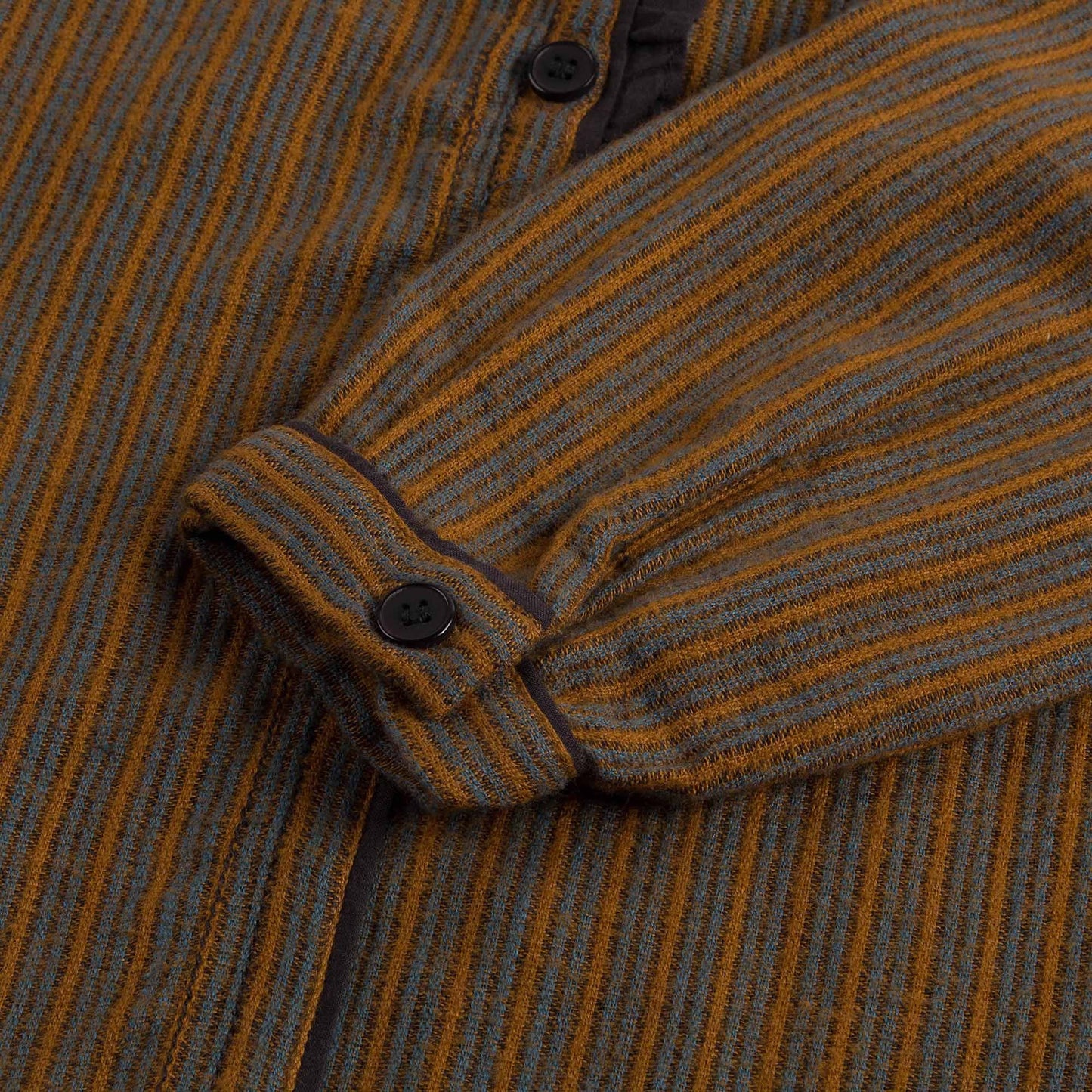 Girls Beige Mustard Striped Cotton Woven Dress