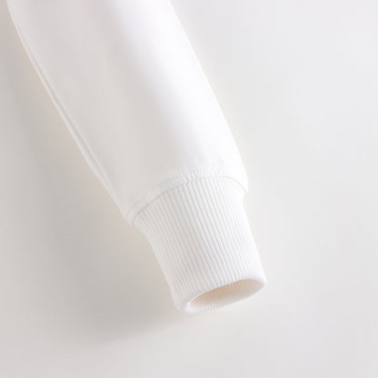 女童白色小熊印花棉卫衣