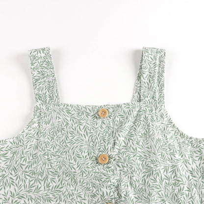 女童青色印花连衣裙