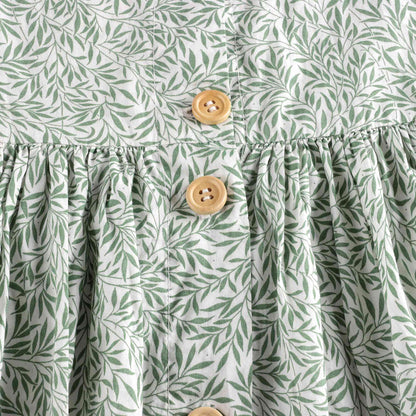 女童青色印花连衣裙